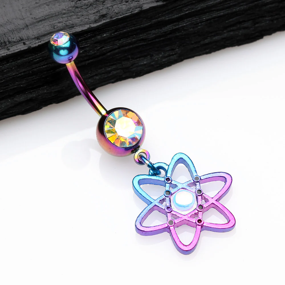 Colorline Atomic Orbital Iridescent Sparkle Belly Button Ring - Image 3