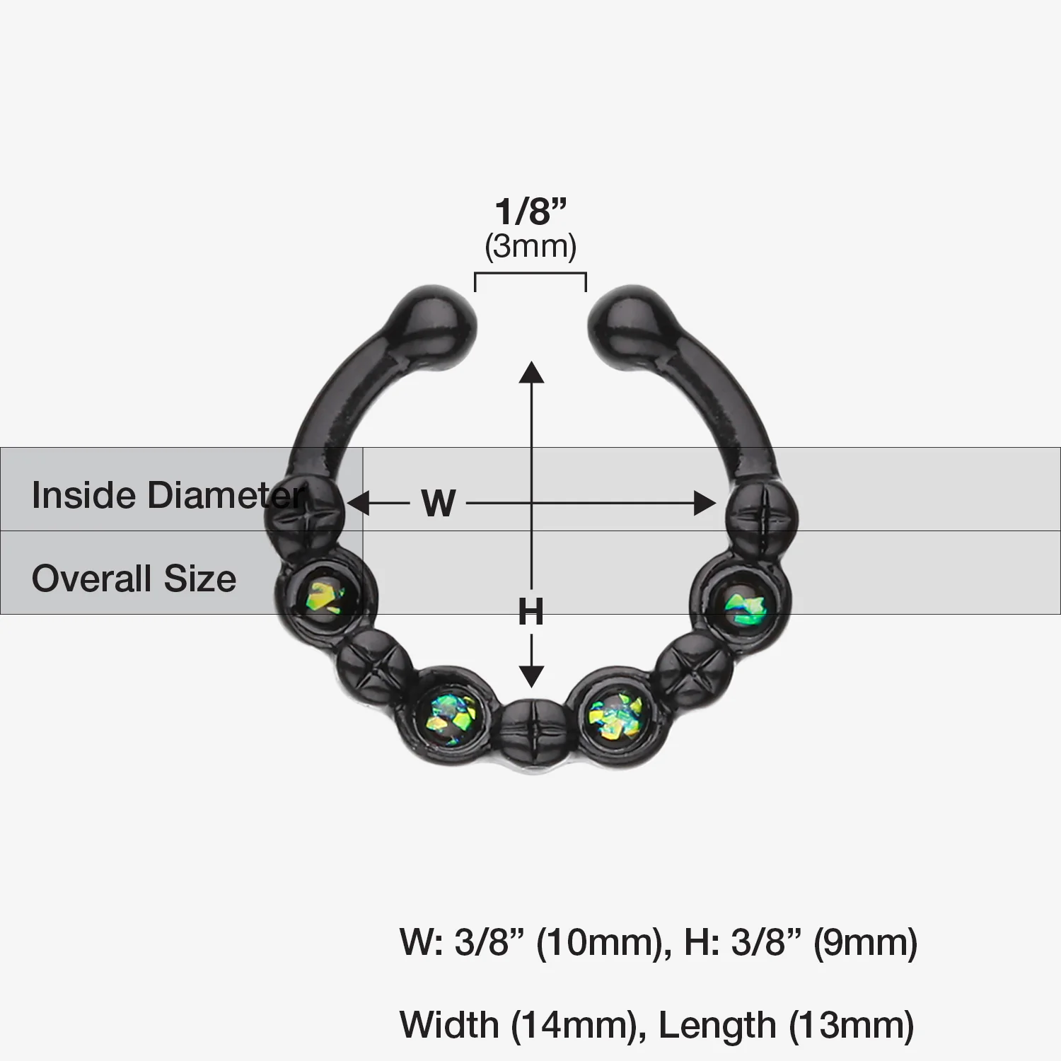Colorline Aurea Sparkle Fake Septum Clip-On Ring - Image 2