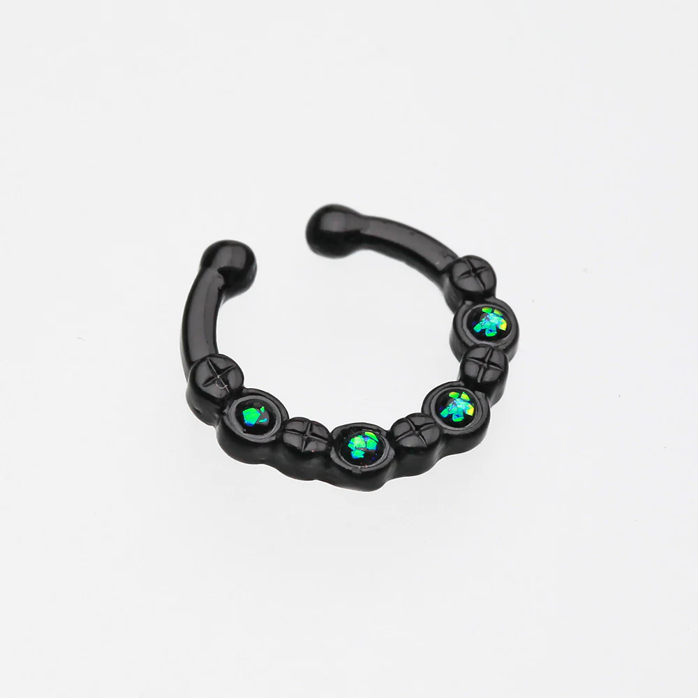 Colorline Aurea Sparkle Fake Septum Clip-On Ring - Image 3