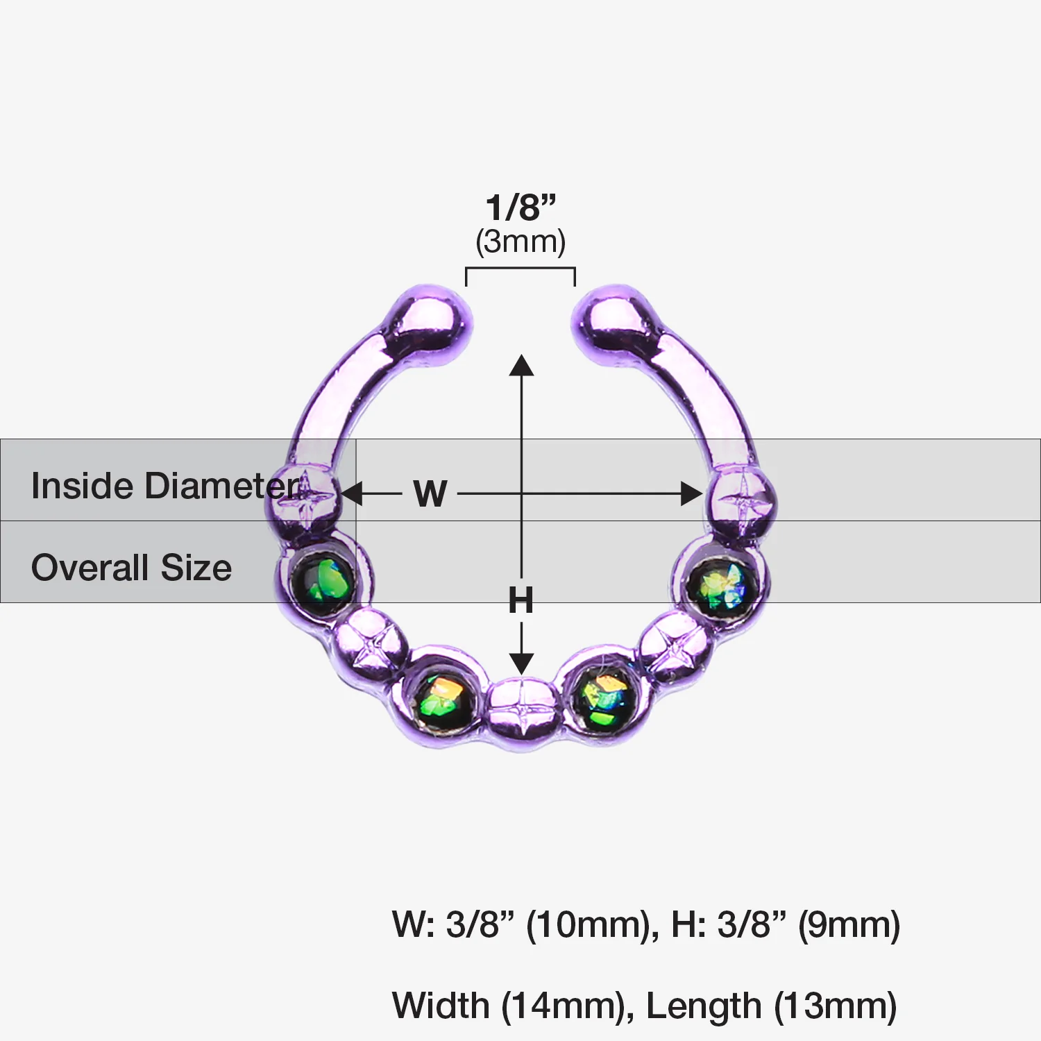 Colorline Aurea Sparkle Fake Septum Clip-On Ring - Image 2