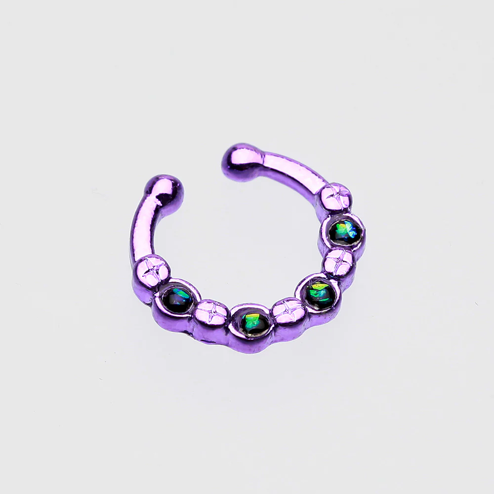 Colorline Aurea Sparkle Fake Septum Clip-On Ring - Image 3