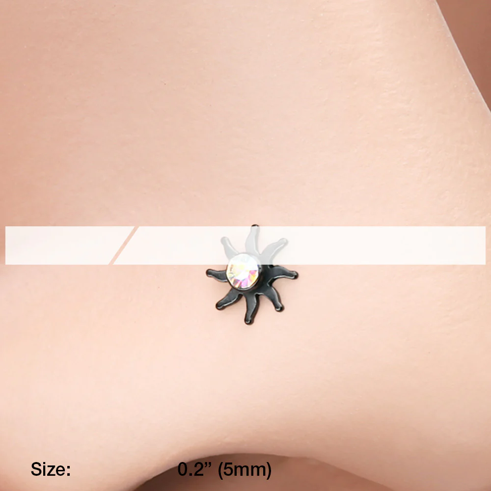Colorline Blazing Sun Sparkle L-Shaped Nose Ring - Image 3