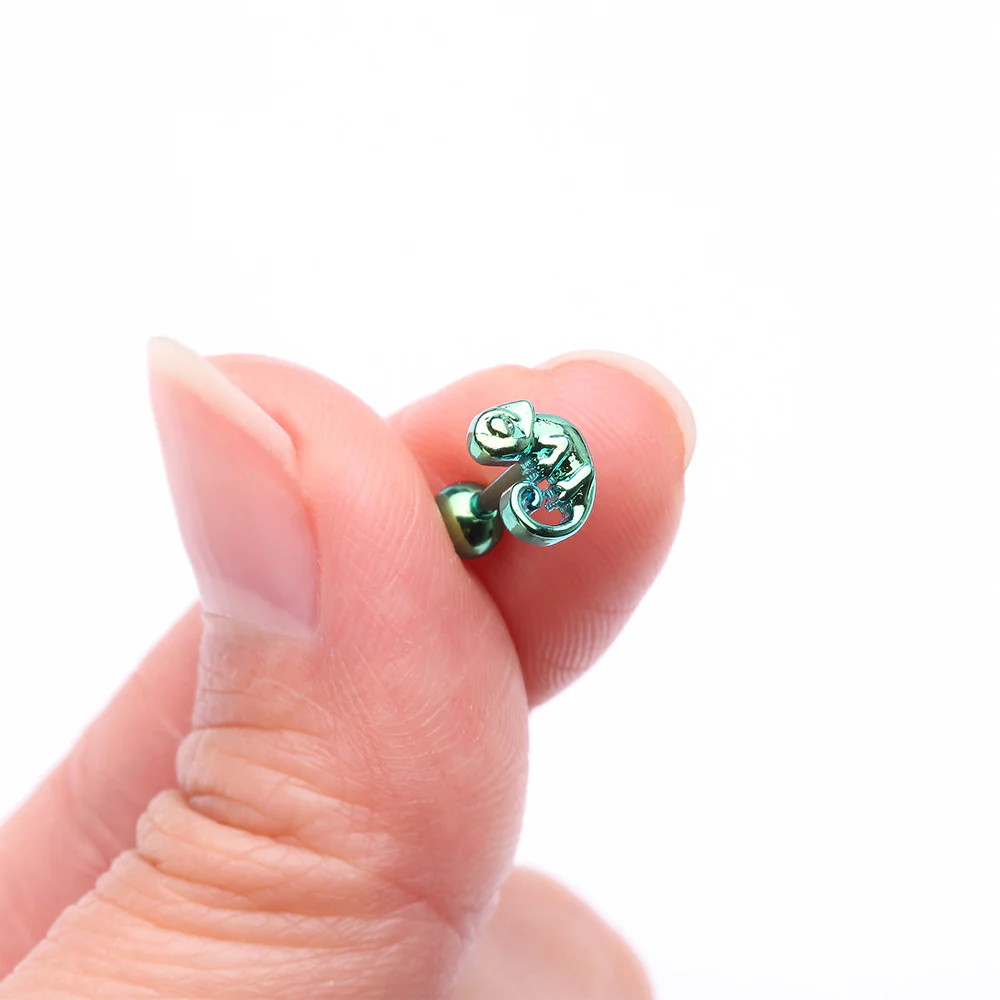 Colorline Chameleon Top Cartilage Tragus Barbell Earring - Image 3