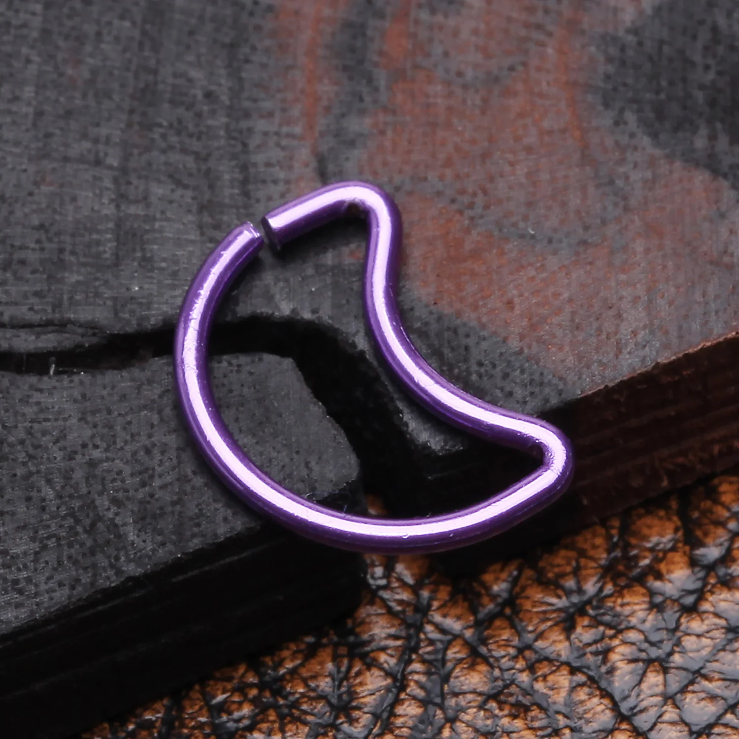 Colorline Crescent Moon Bendable Twist Hoop Ring - Image 2