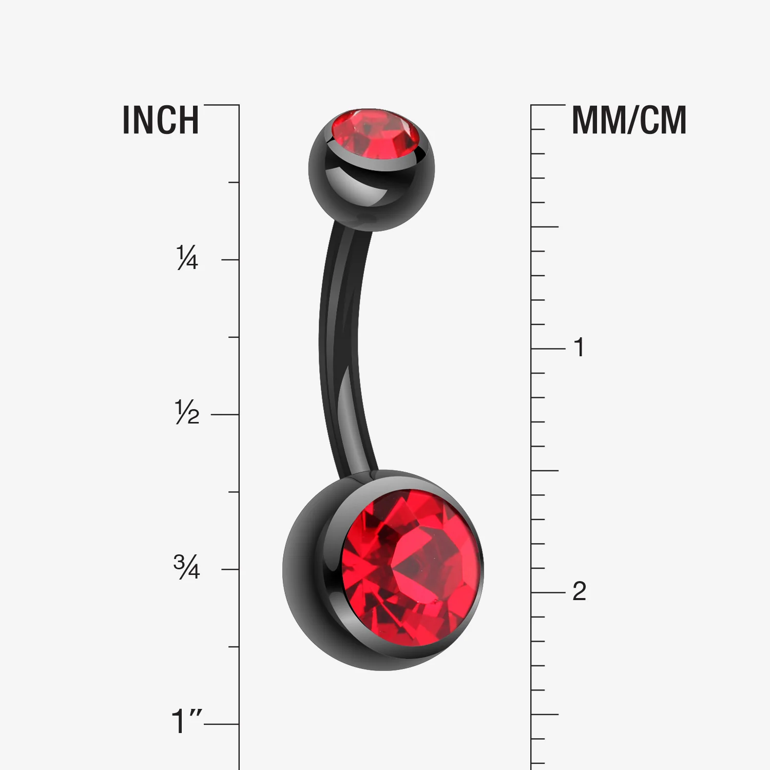 Colorline Double Gem Ball Steel Belly Button Ring - Image 2