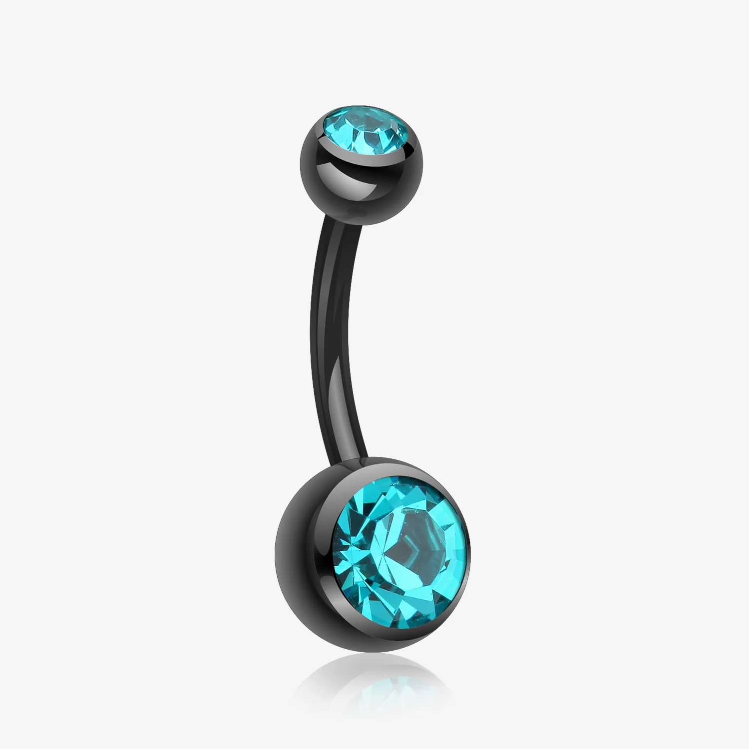 Colorline Double Gem Ball Steel Belly Button Ring