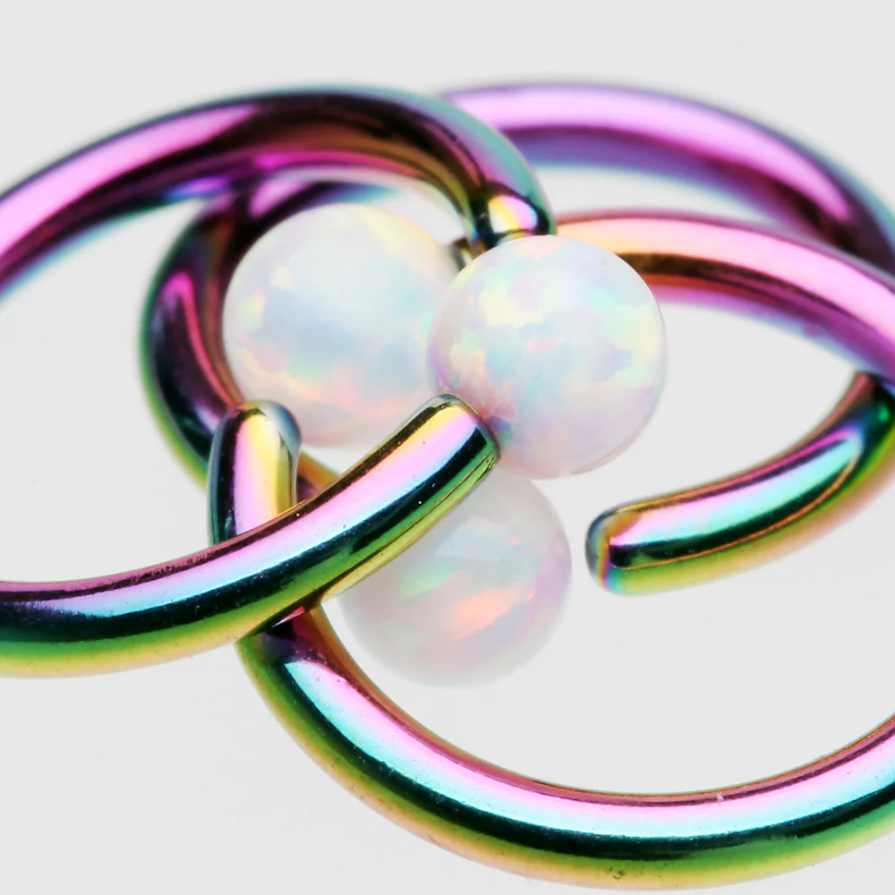 Colorline Fire Opal Basic Bendable Twist Hoop Ring - Image 3