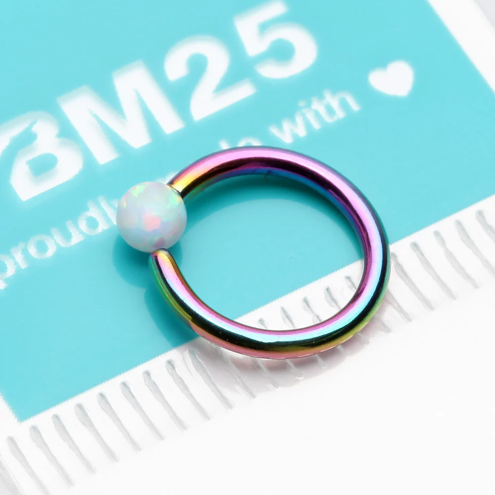 Colorline Fire Opal Basic Bendable Twist Hoop Ring - Image 4
