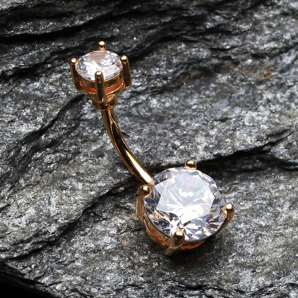 Colorline Gem Prong Sparkle Belly Button Ring - Image 3