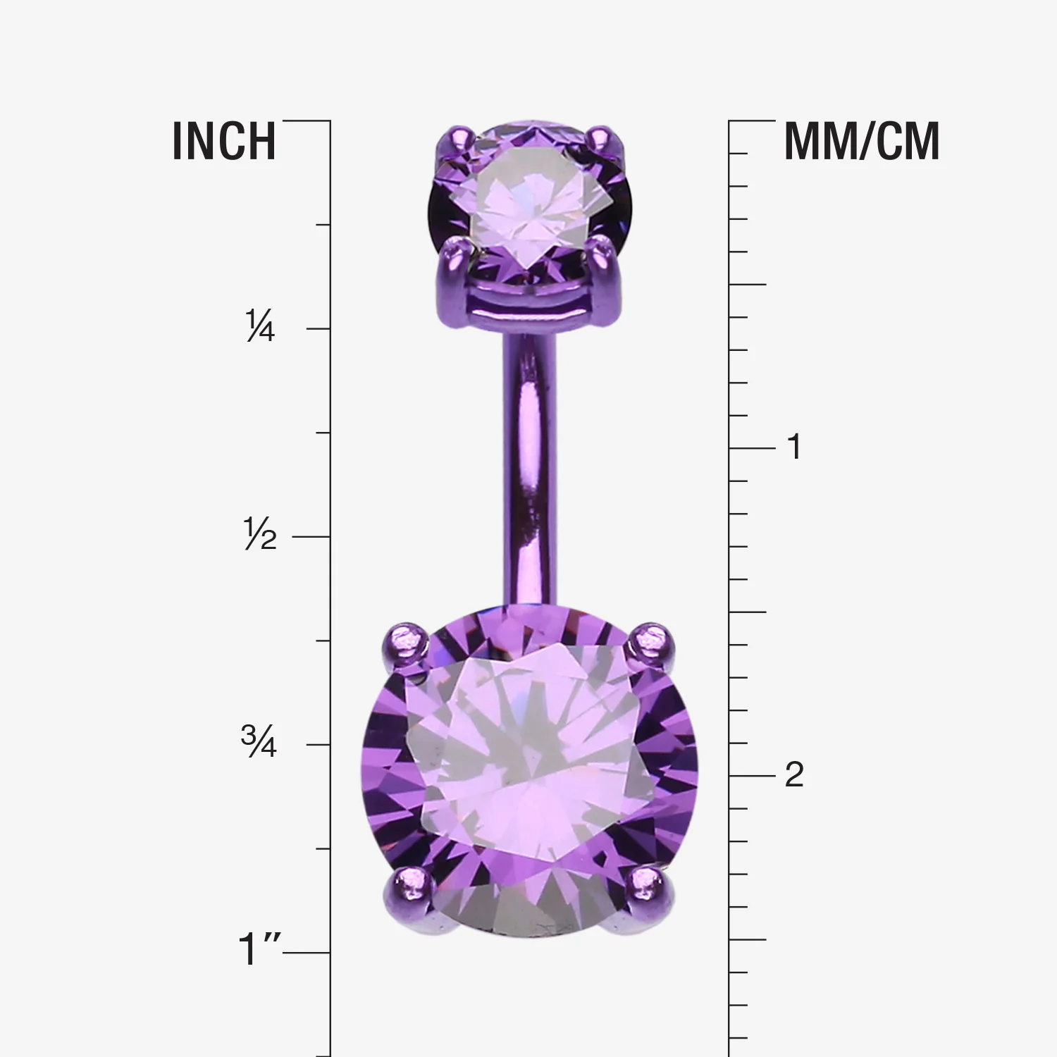 Colorline Gem Prong Sparkle Belly Button Ring - Image 2