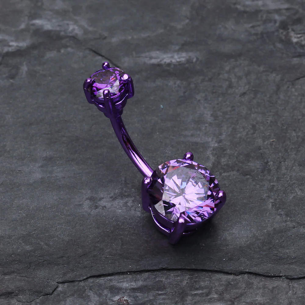 Colorline Gem Prong Sparkle Belly Button Ring - Image 3