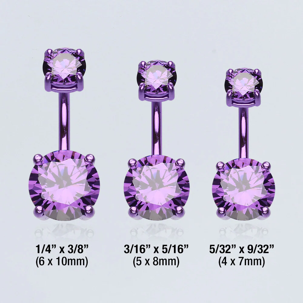 Colorline Gem Prong Sparkle Belly Button Ring - Image 4