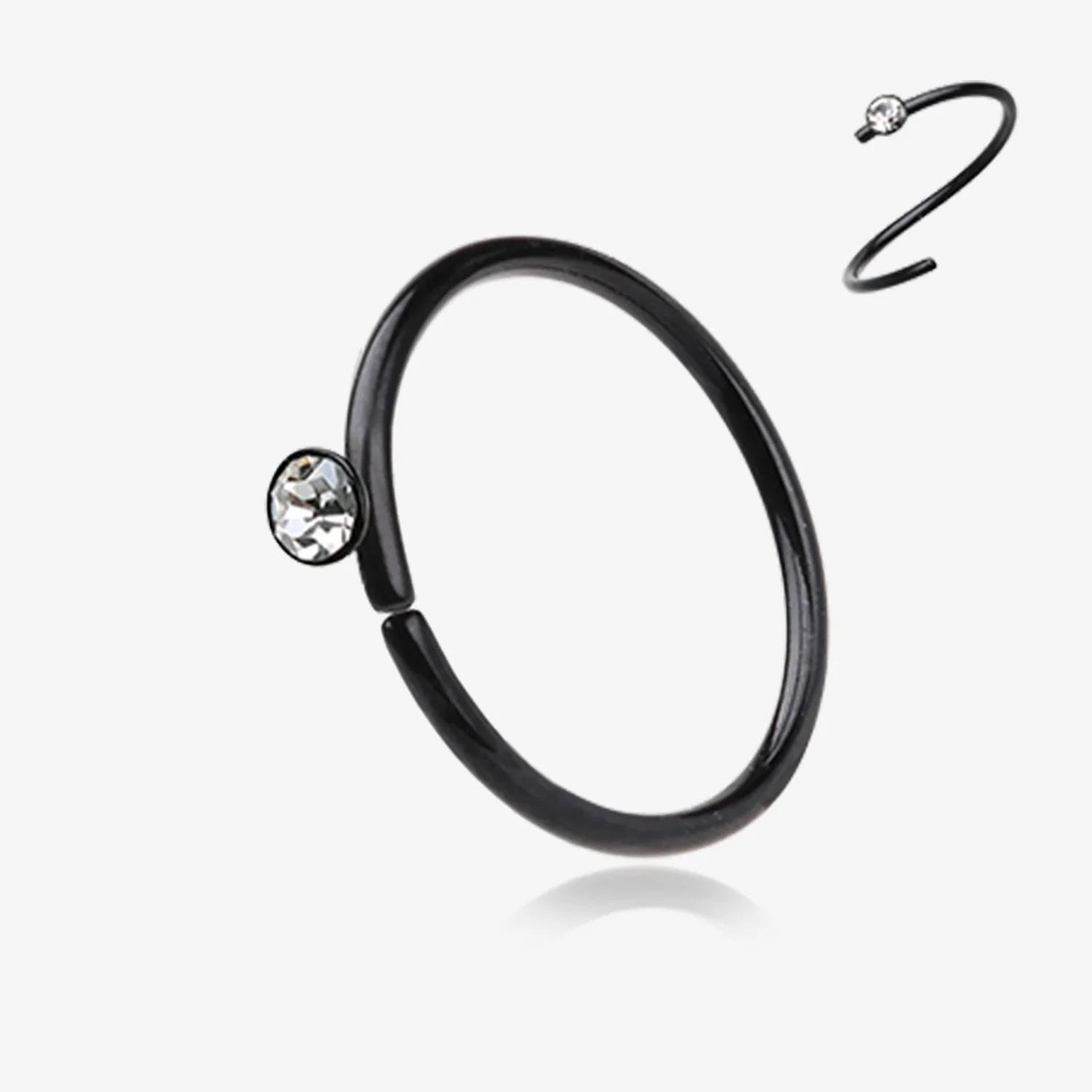 Colorline Gem Top Bendable Hoop Ring