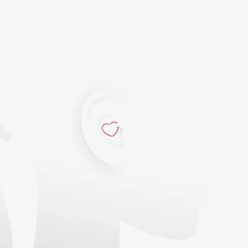 Colorline Heart Bendable Twist Hoop Ring - Image 3