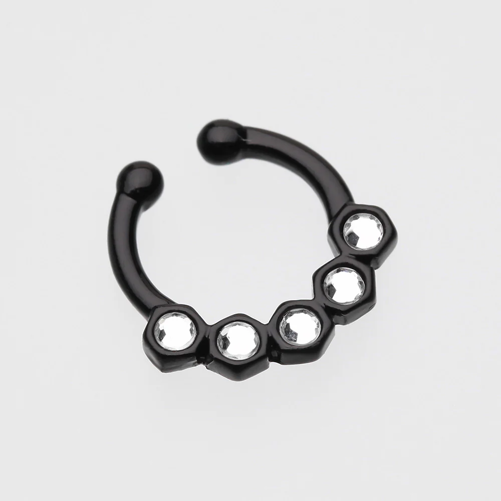 Colorline Hexa Gemina Sparkle Fake Septum Clip-On Ring - Image 3