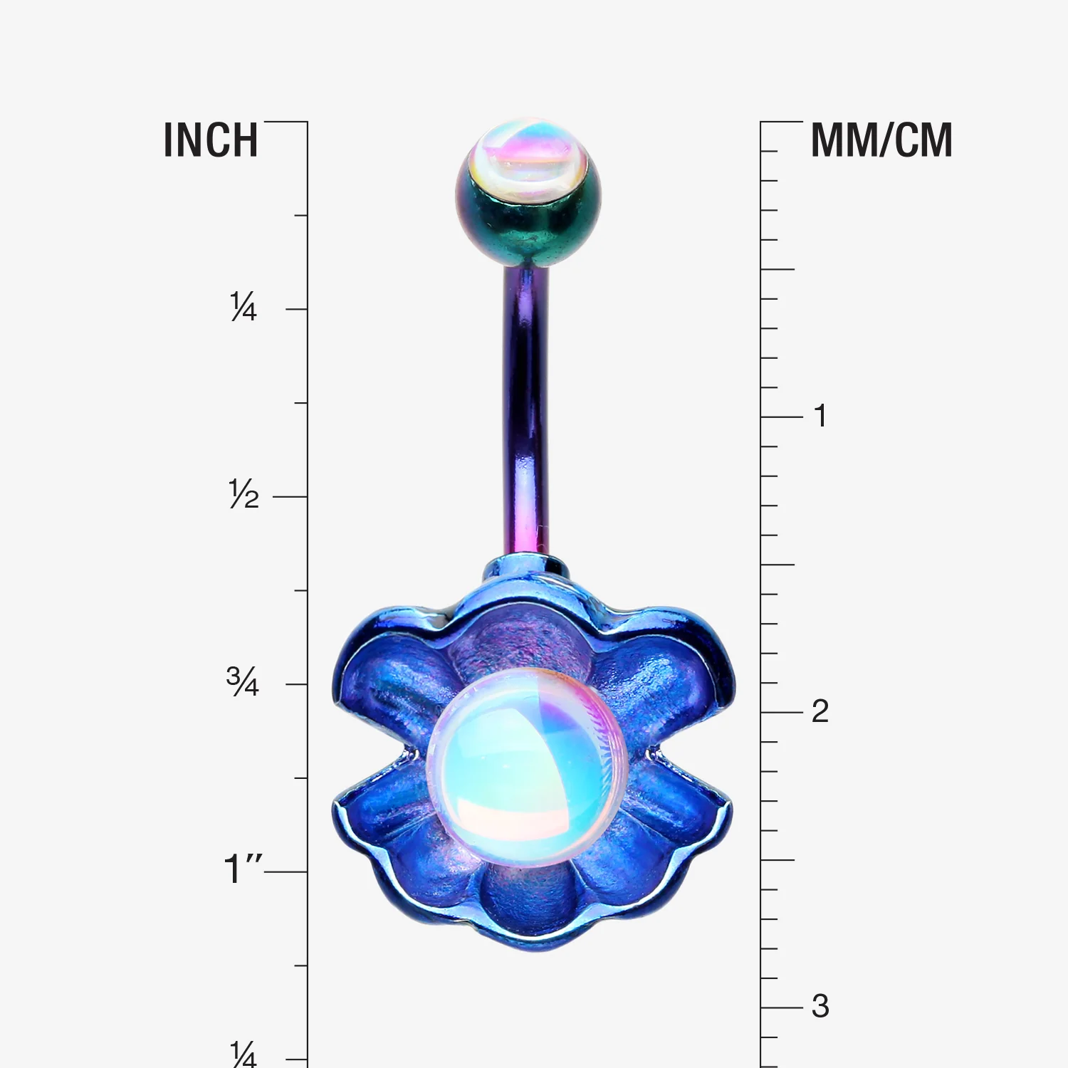 Colorline Iridescent Revo Ariel's Shell Belly Button Ring - Image 2
