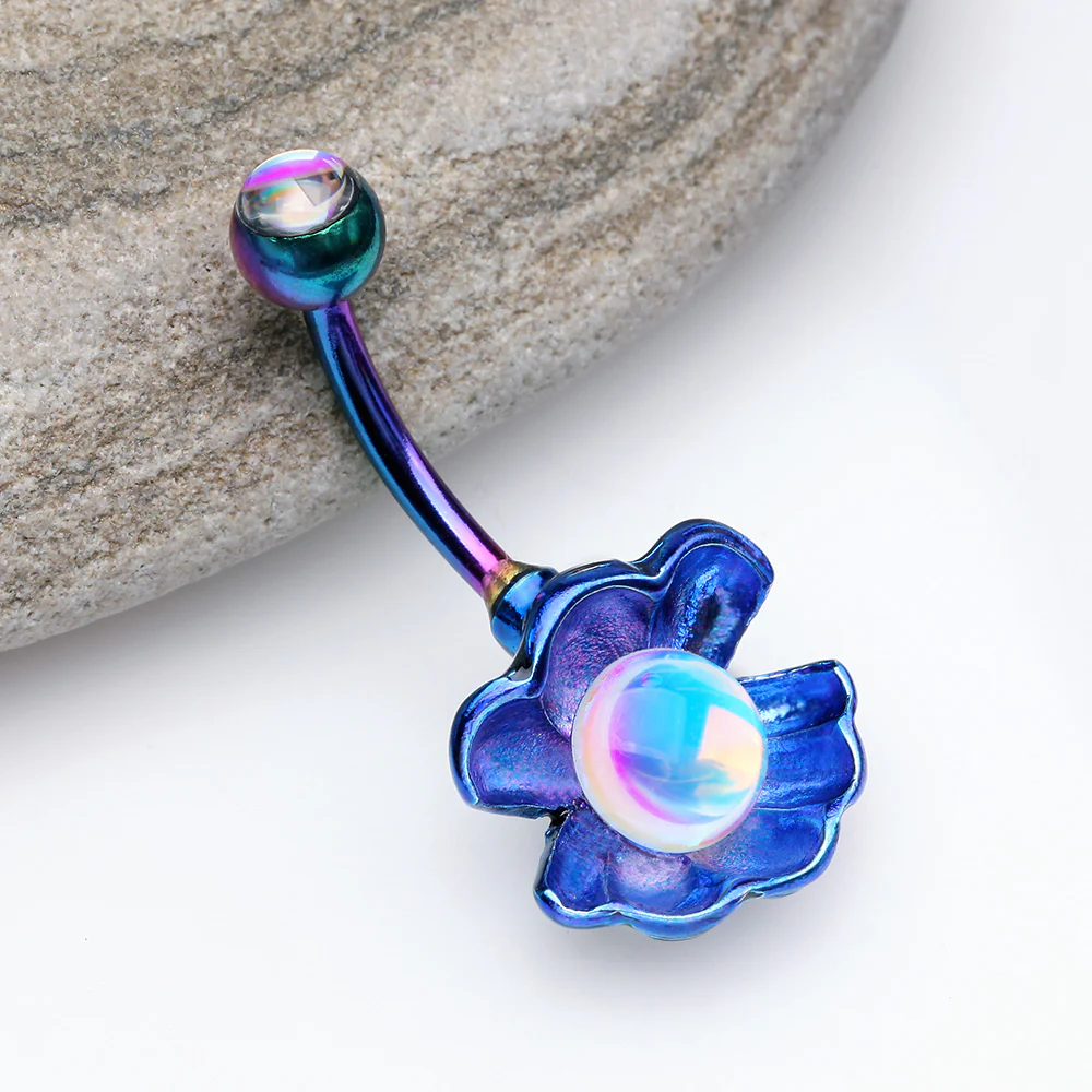 Colorline Iridescent Revo Ariel's Shell Belly Button Ring - Image 3