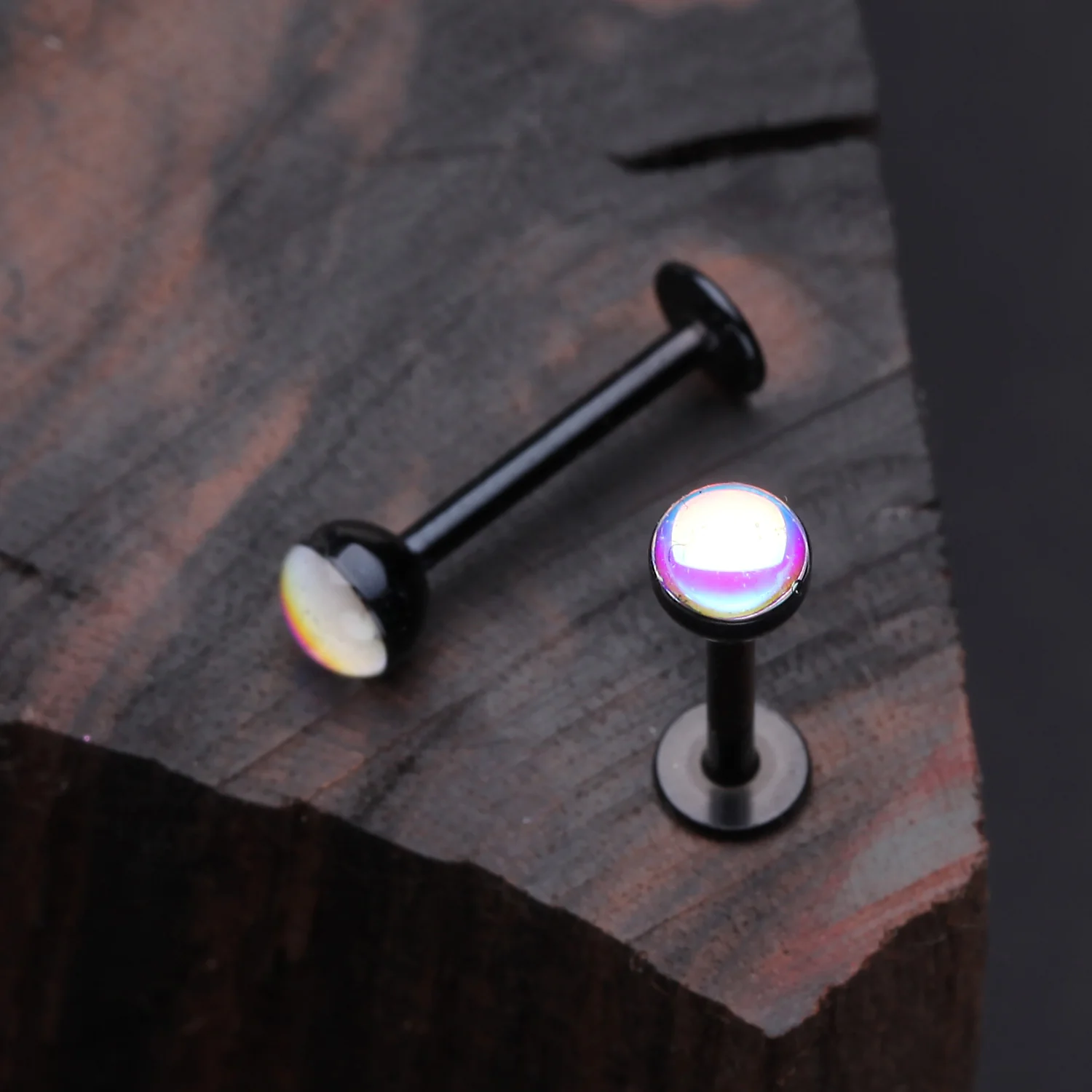 Colorline Iridescent Revo Sparkle Steel Labret - Image 2