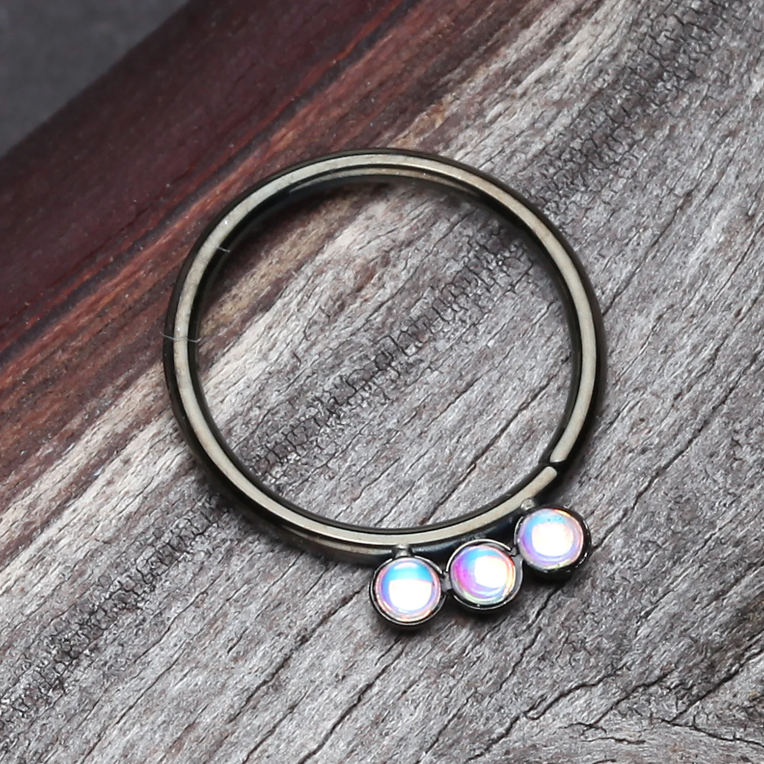 Colorline Iridescent Revo Triple Sparkle Bendable Twist Hoop Ring - Image 2
