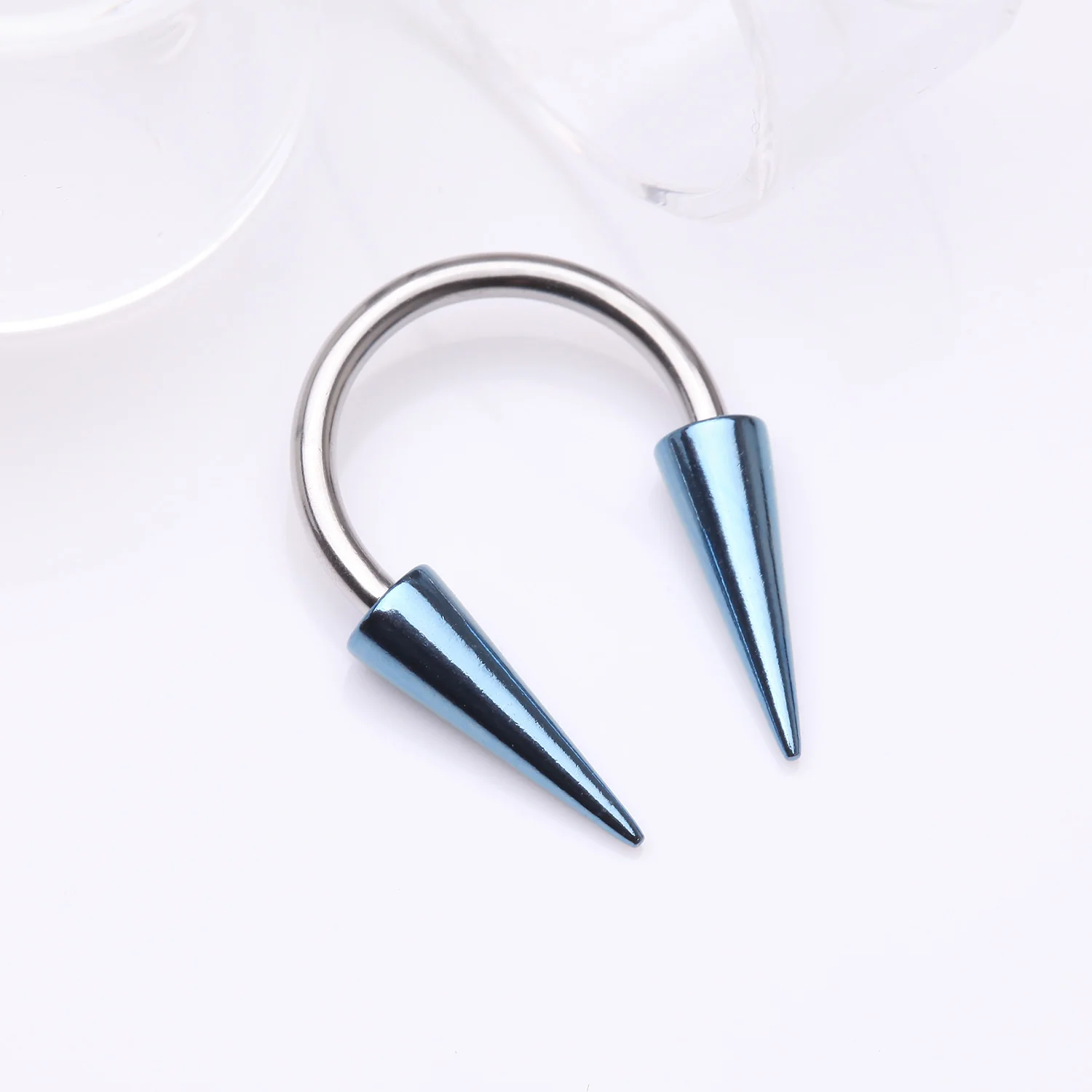 Colorline Long Spikes Steel Horseshoe Circular Barbell - Image 2
