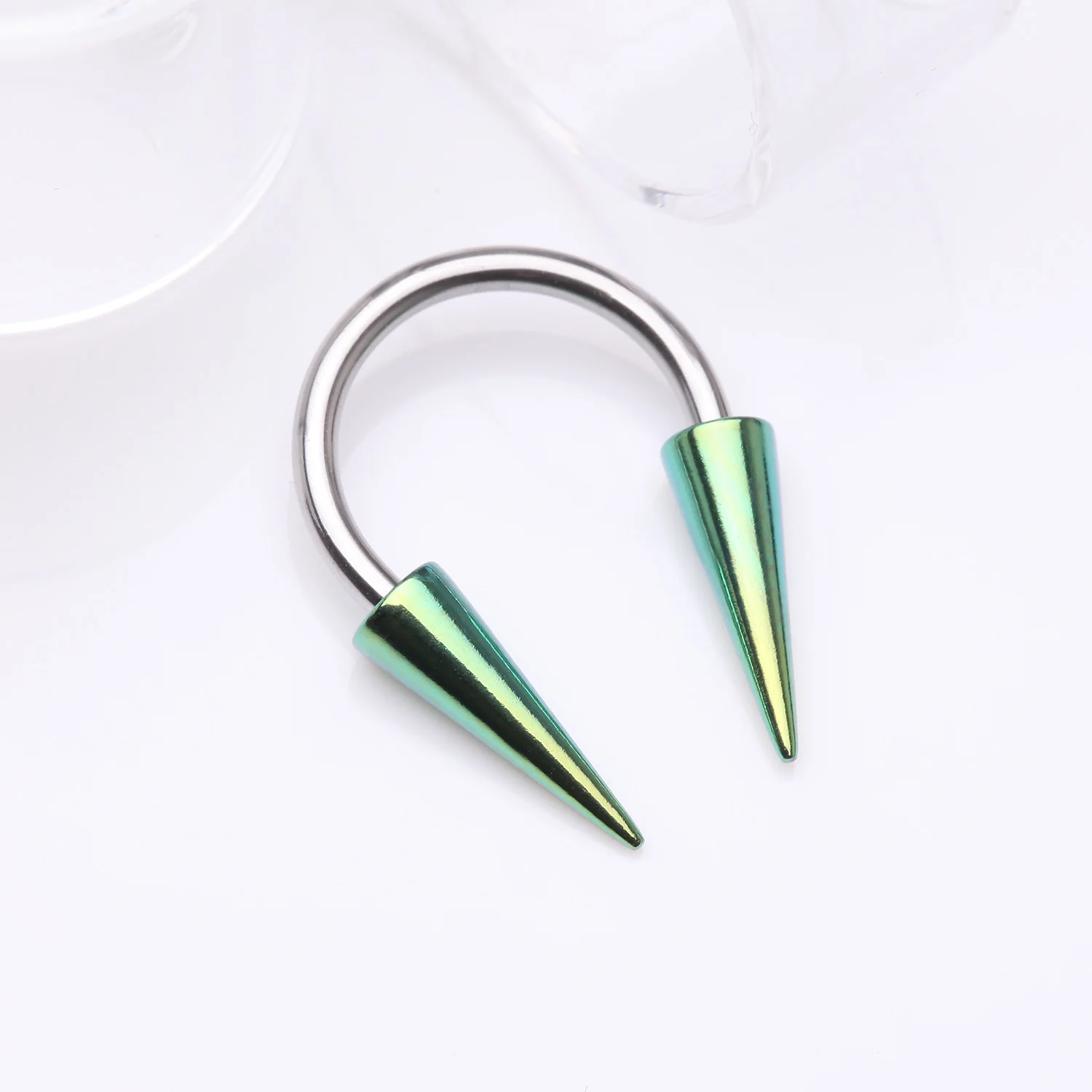 Colorline Long Spikes Steel Horseshoe Circular Barbell - Image 2