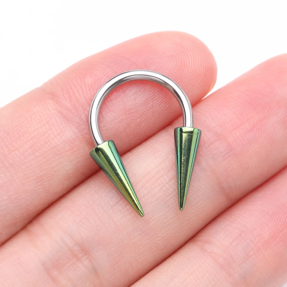 Colorline Long Spikes Steel Horseshoe Circular Barbell - Image 3