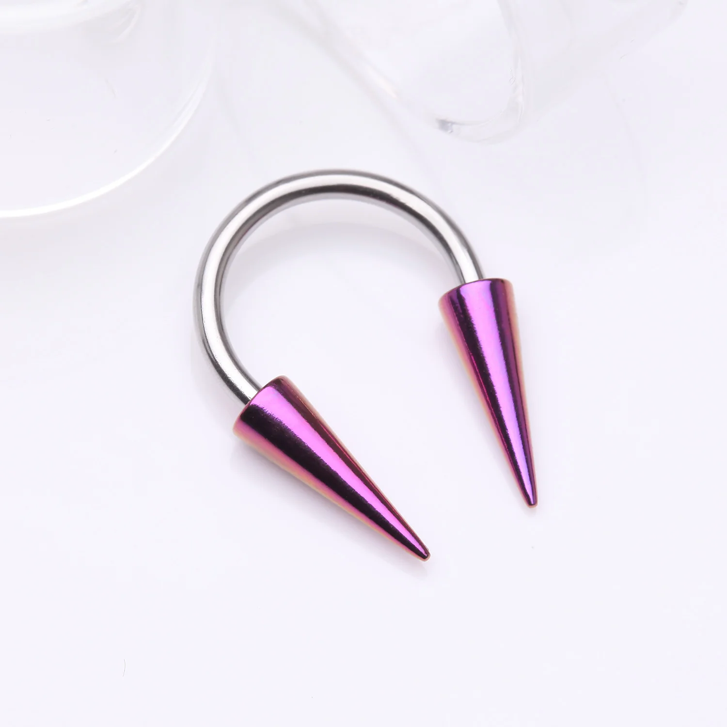 Colorline Long Spikes Steel Horseshoe Circular Barbell - Image 2