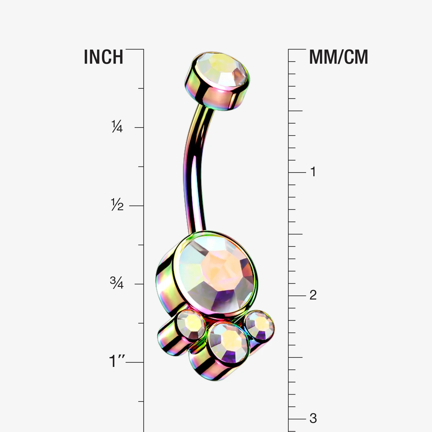 Colorline Majestic Sparkle Bali Internally Threaded Belly Button Ring - Image 2