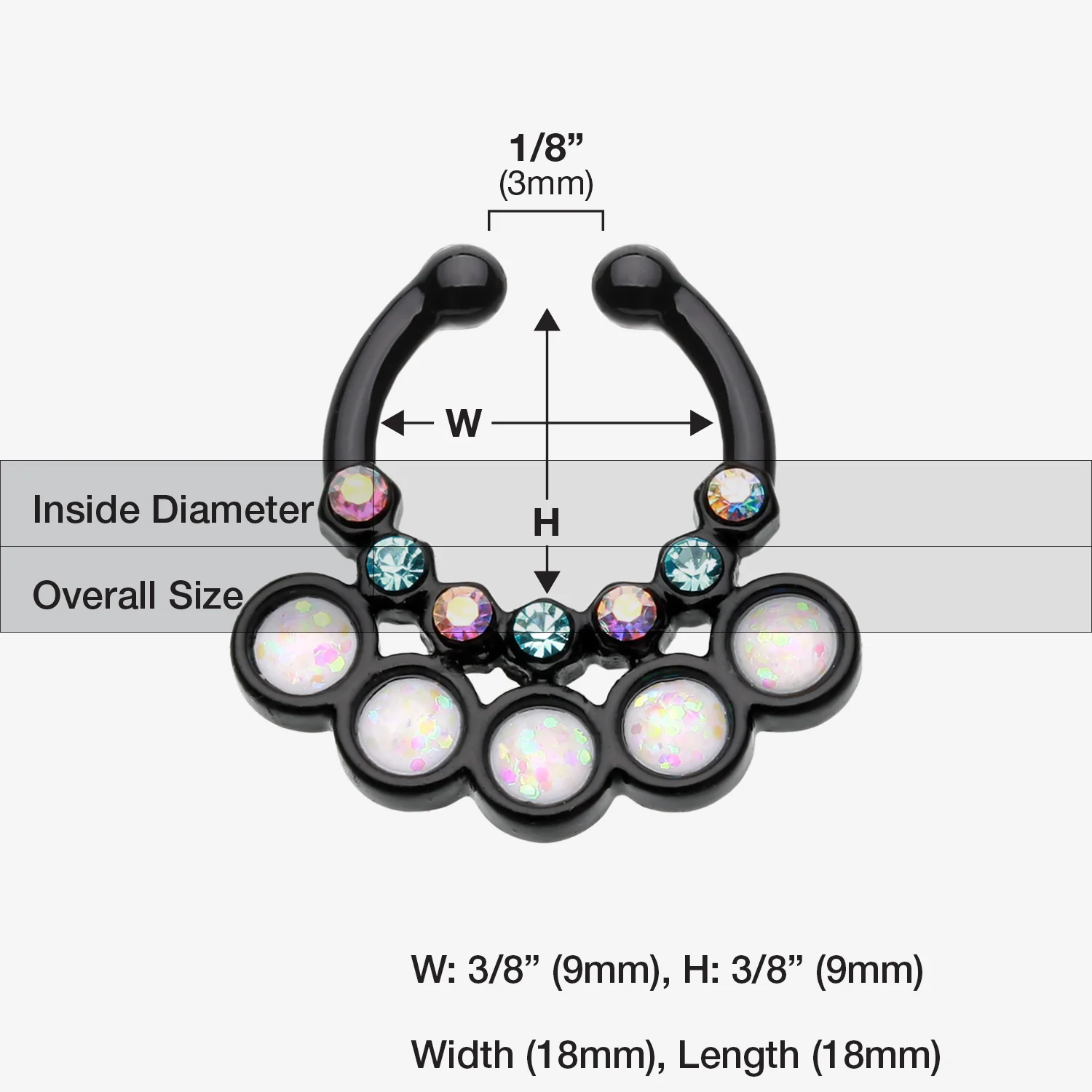 Colorline Opal Aureole Gemina Fake Septum Clip-On Ring - Image 2