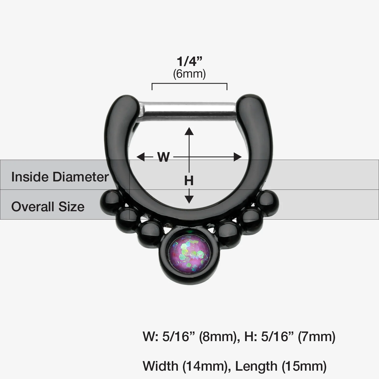 Colorline Opal Grandiose Septum Clicker - Image 2