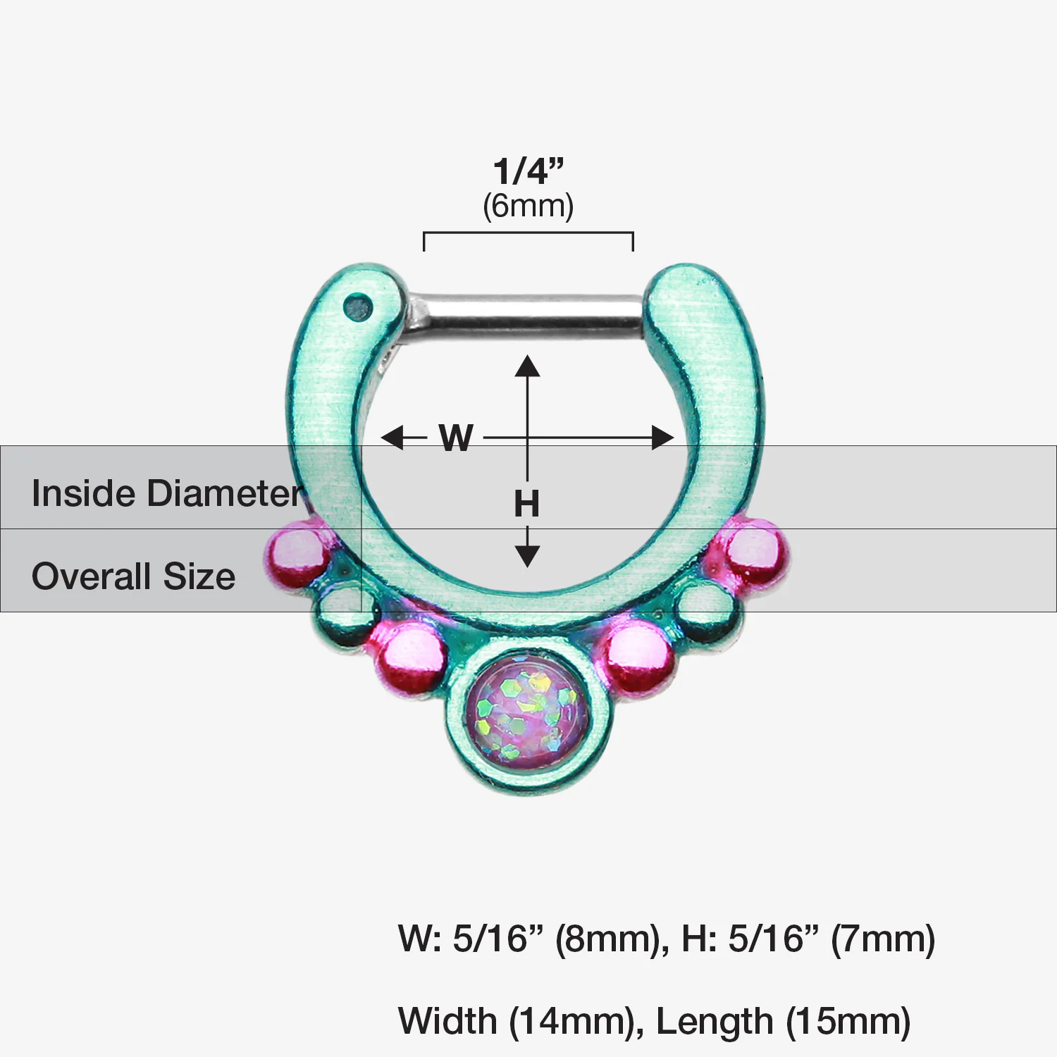 Colorline Opal Grandiose Septum Clicker - Image 2