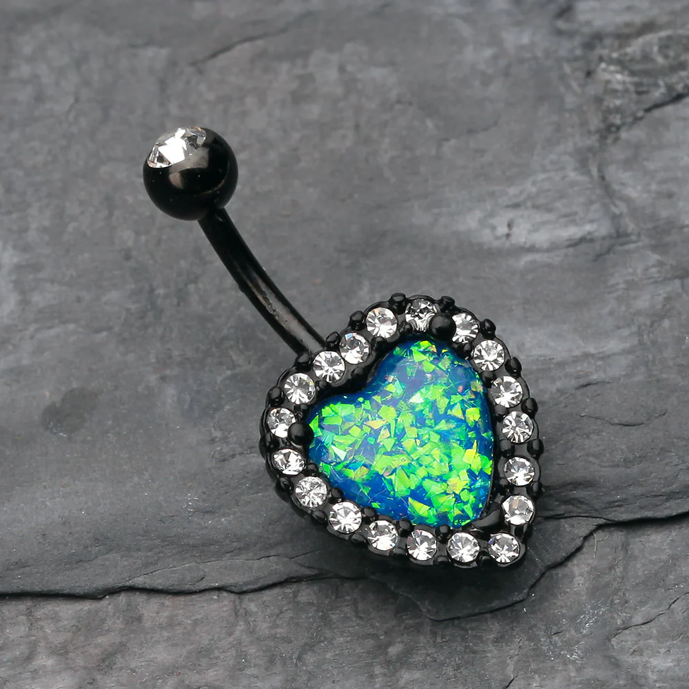 Colorline Opal Heart Essentia Belly Button Ring - Image 3