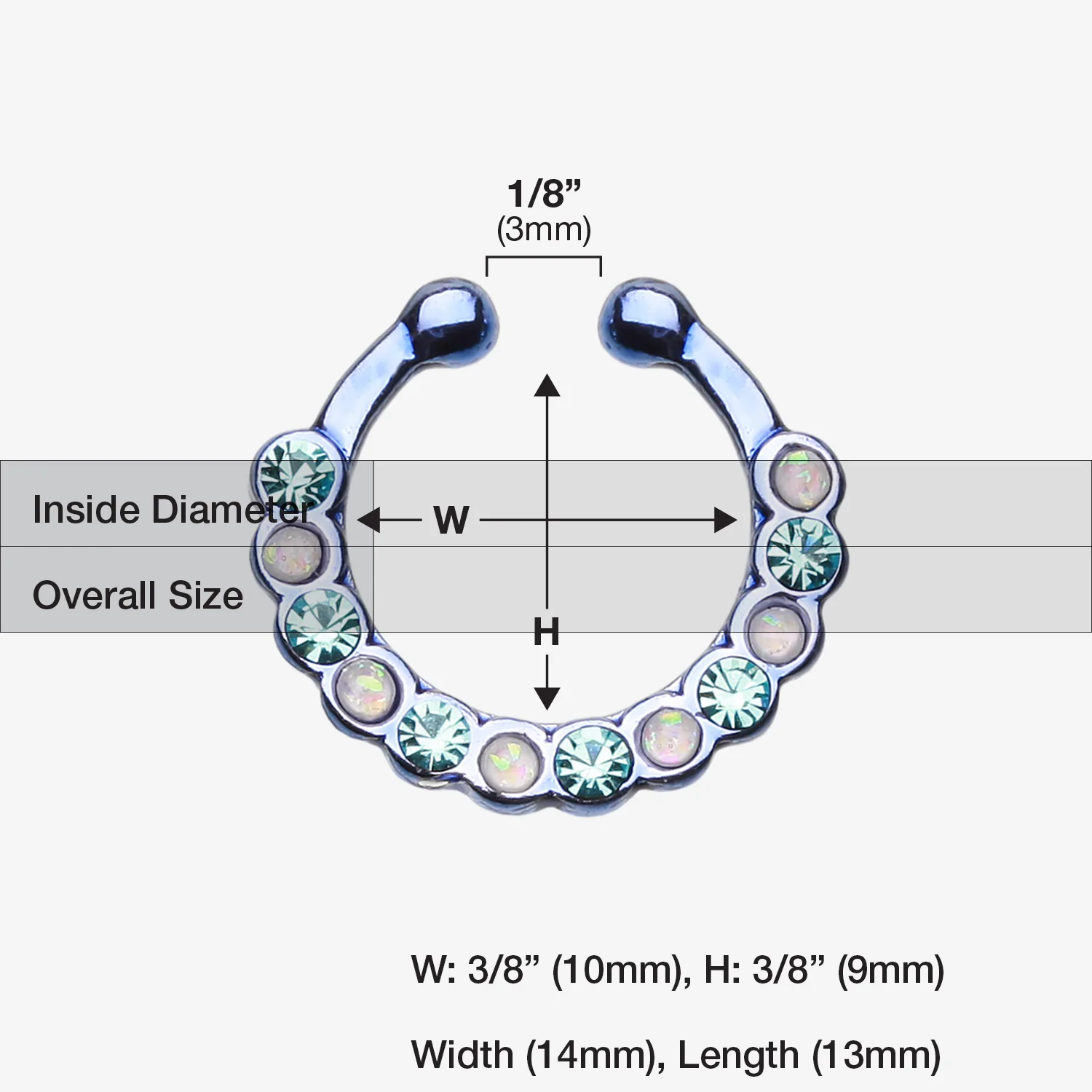 Colorline Opal Paradigm Fake Septum Clip-On Ring - Image 2