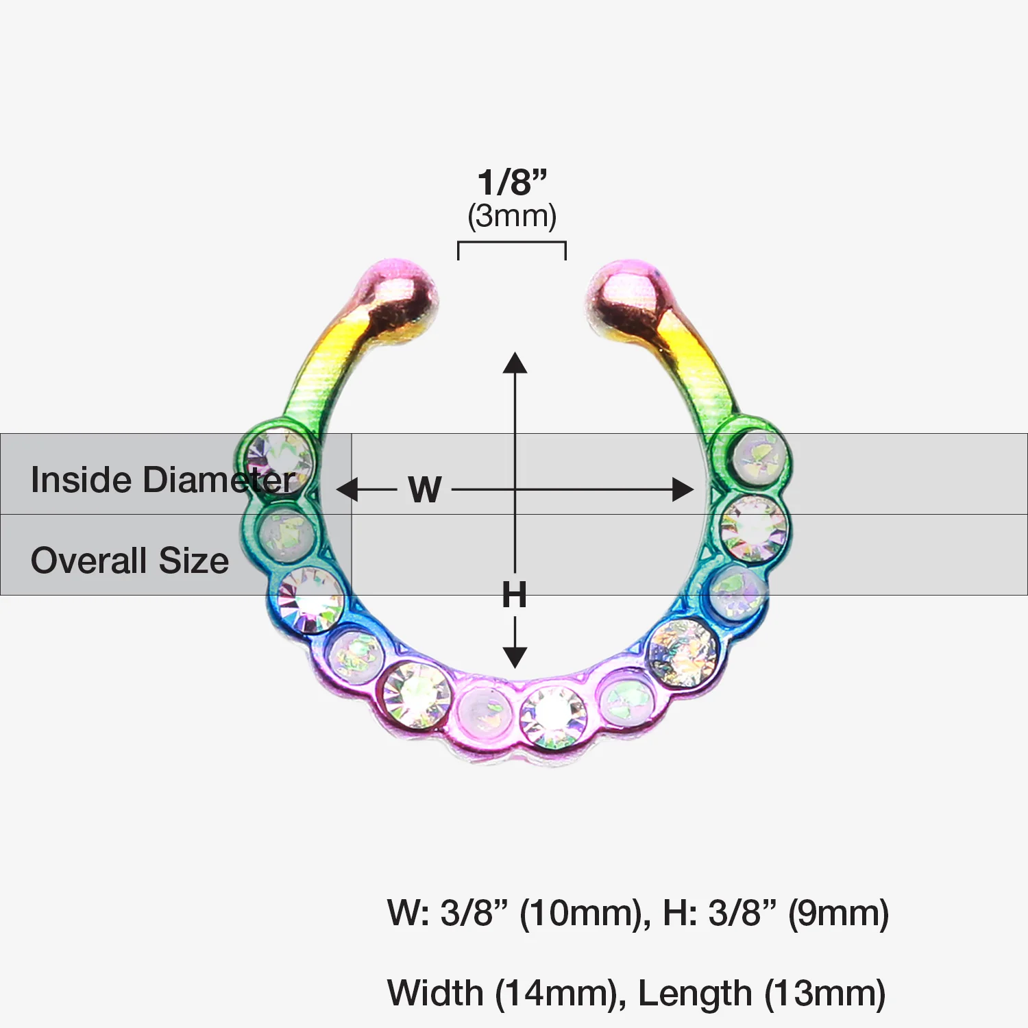 Colorline Opal Paradigm Fake Septum Clip-On Ring - Image 2
