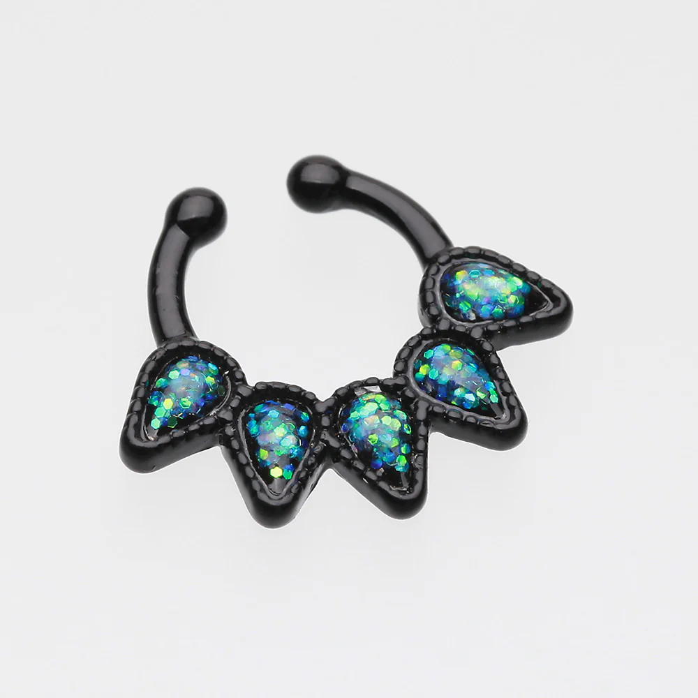 Colorline Opal Quinary Spear Fake Septum Clip-On Ring - Image 3
