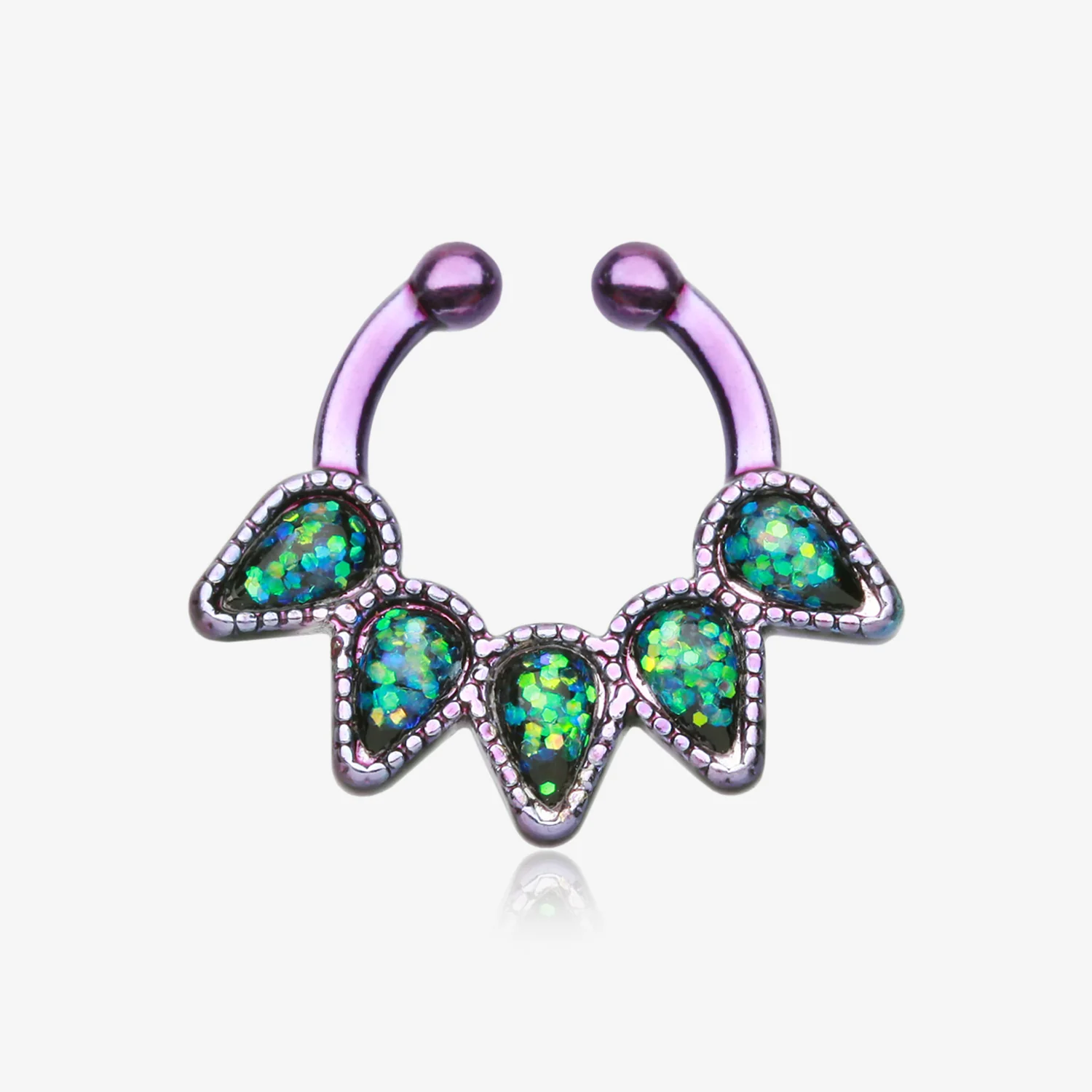 Colorline Opal Quinary Spear Fake Septum Clip-On Ring