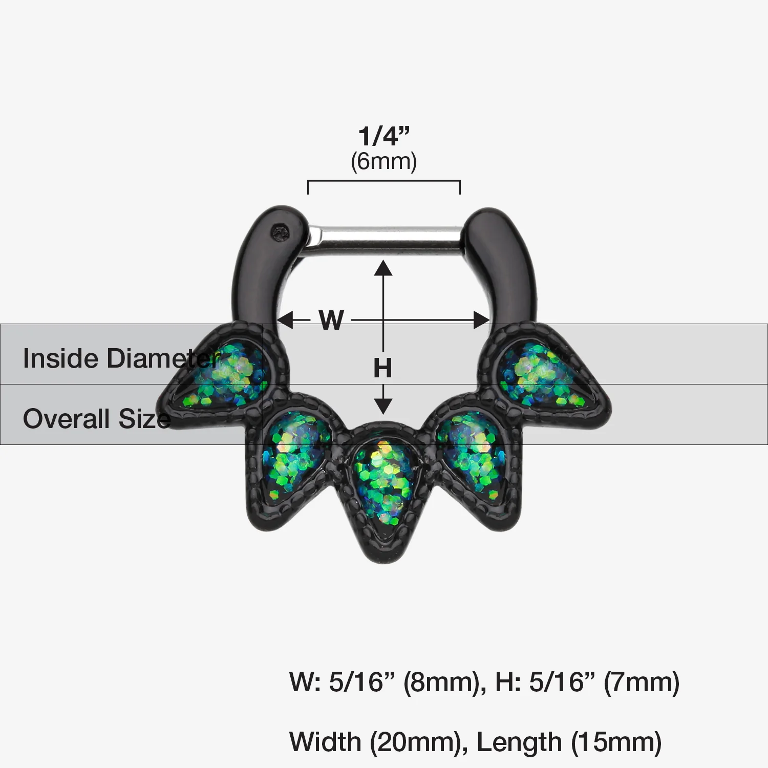 Blackline Opal Quinary Spear Septum Clicker - Image 2