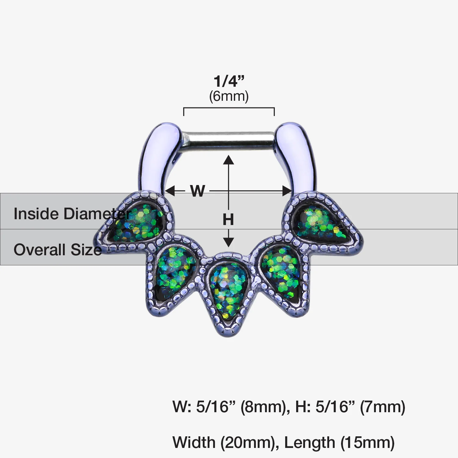 Colorline Opal Quinary Spear Septum Clicker - Image 2