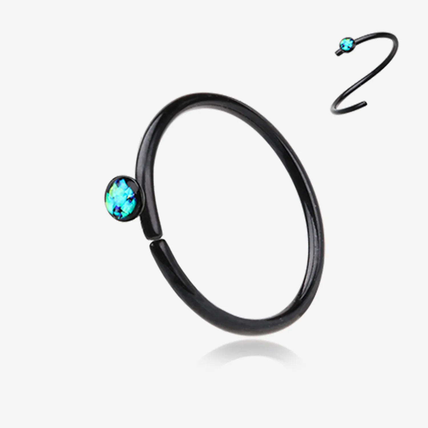 Blackline Opal Sparkle Bendable Hoop Ring