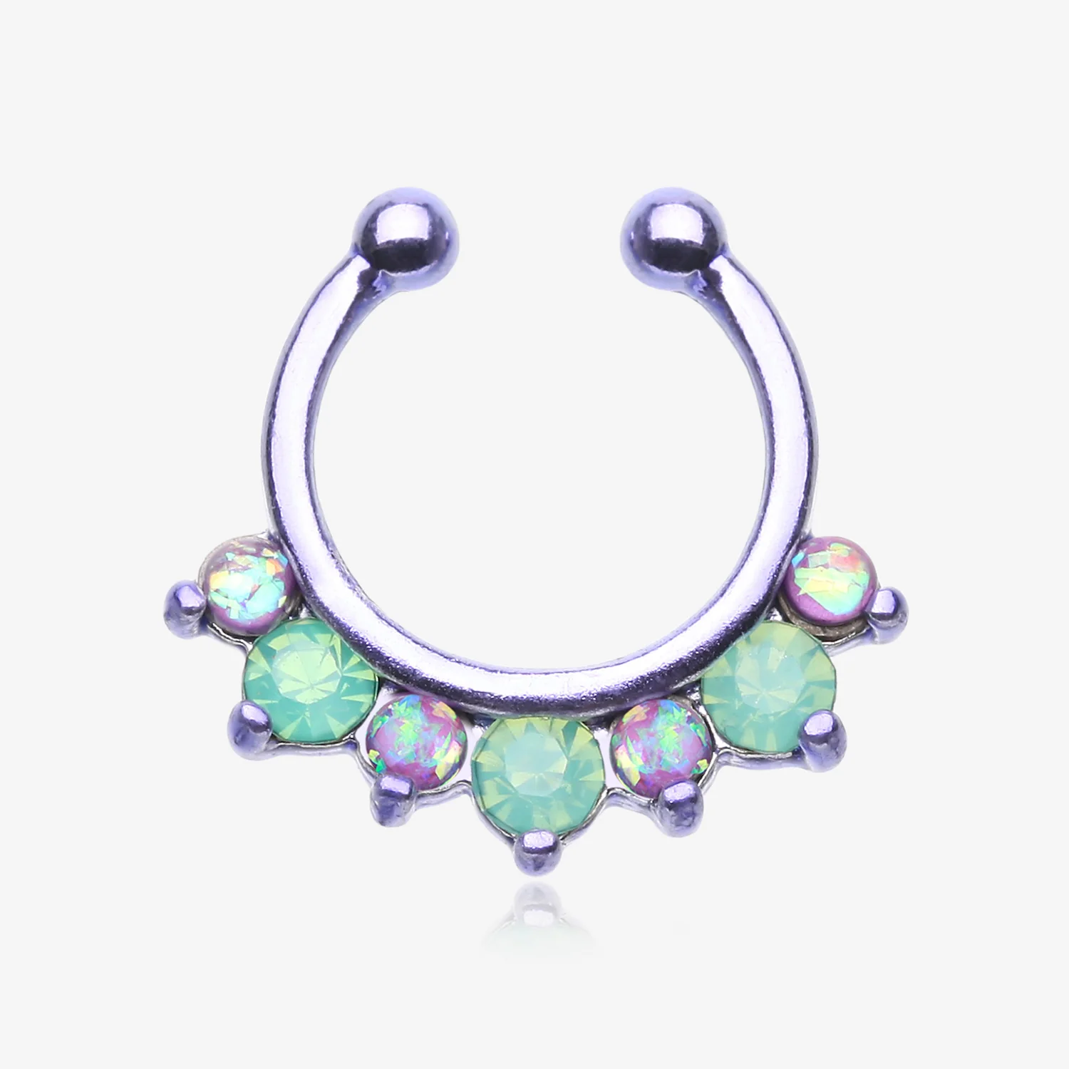 Colorline Opal Sparkle Deuce Fake Septum Clip-On Ring