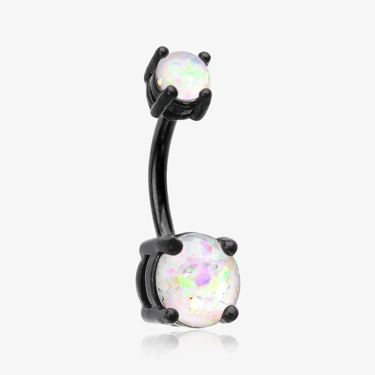 Colorline Opal Sparkle Prong Set Belly Button Ring