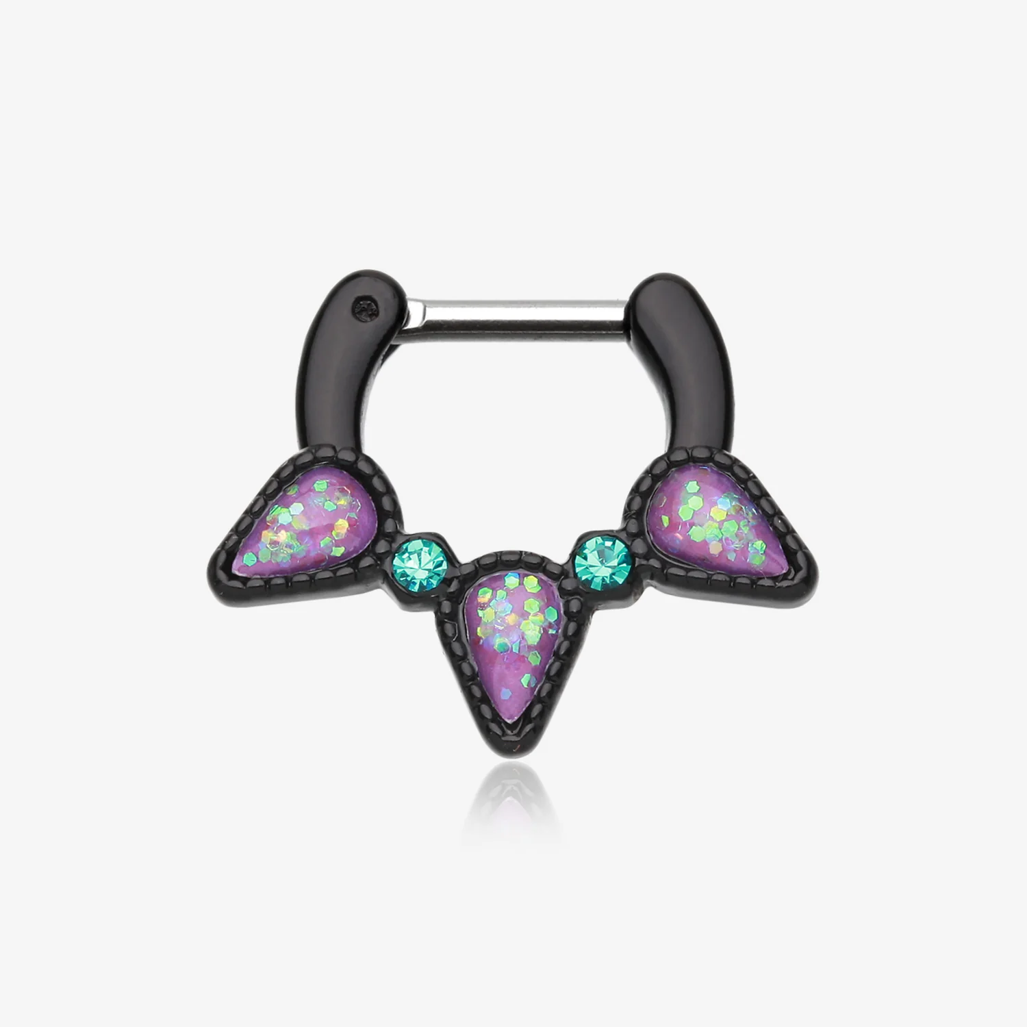 Colorline Opal Sparkle Trident Septum Clicker