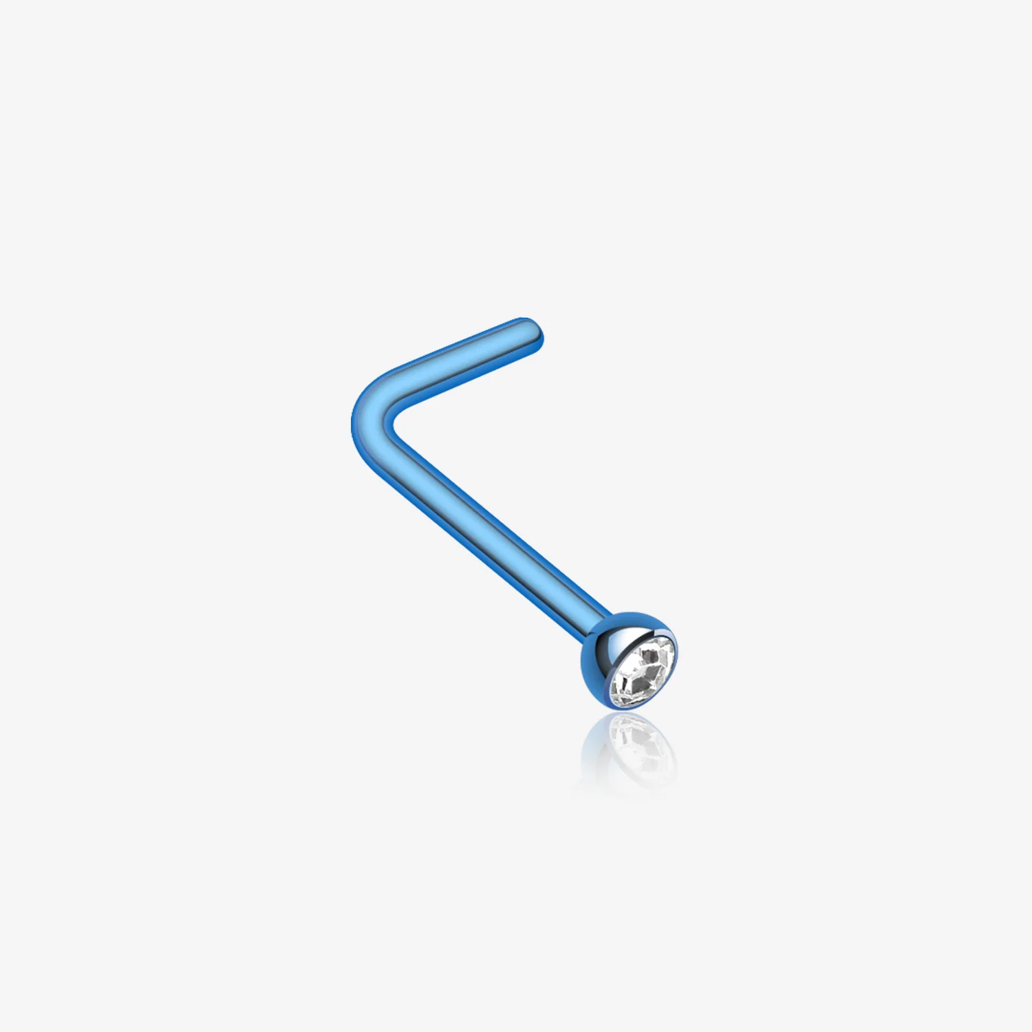 Colorline Press Fit Gem Top L-Shaped Nose Ring