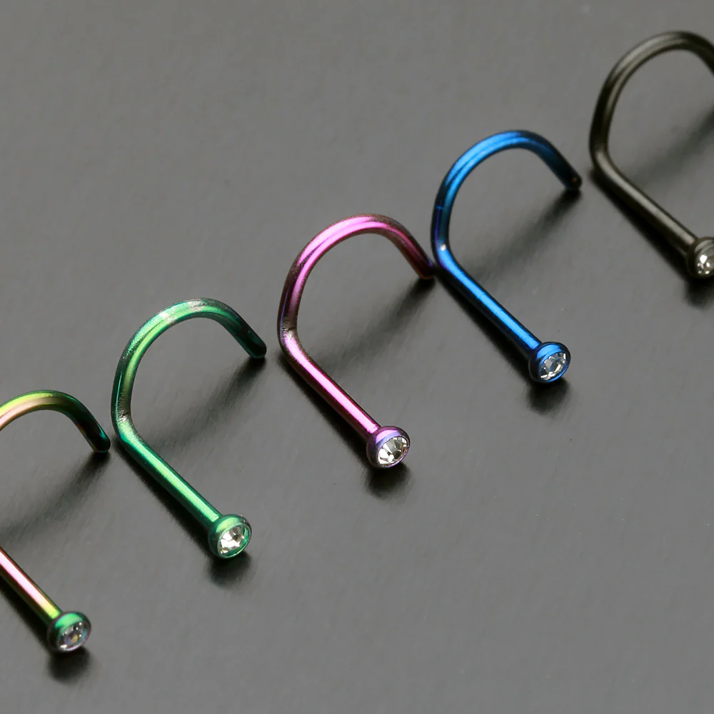 Colorline Press Fit Gem Top Nose Screw Ring - Image 3