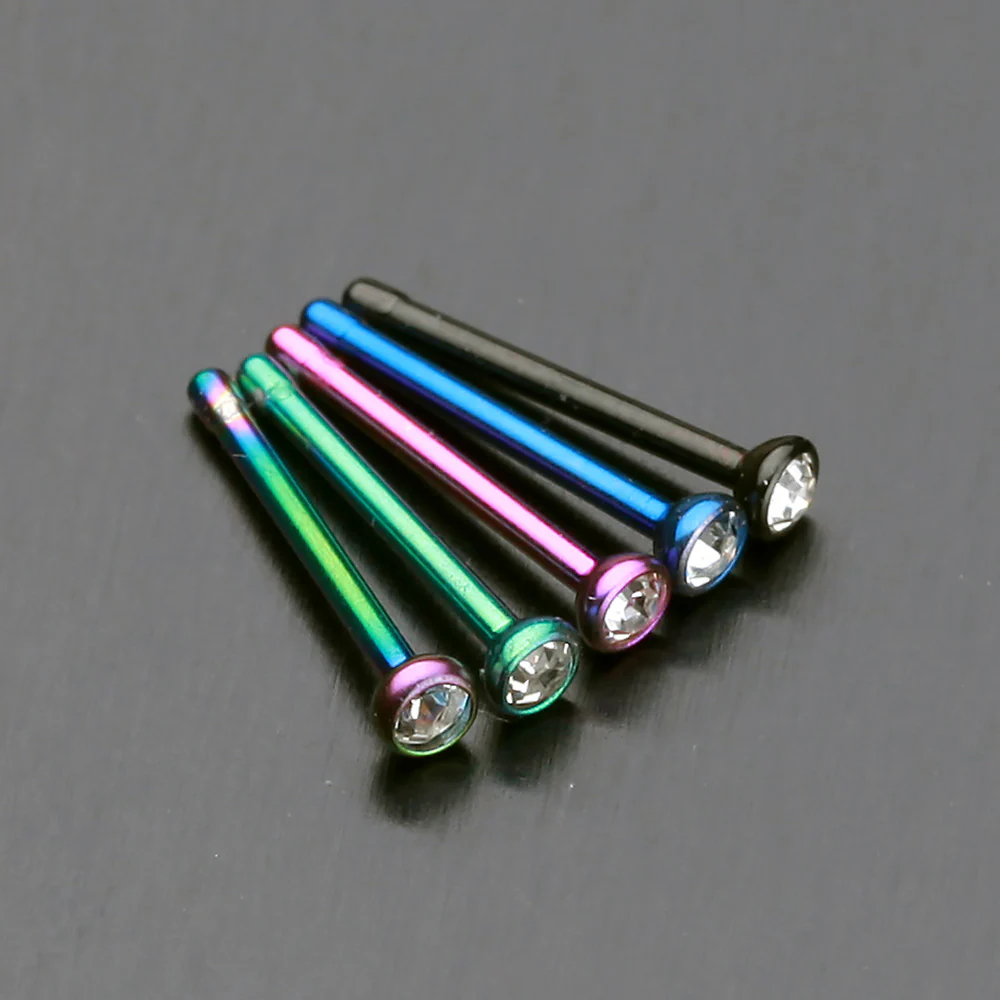 Colorline Press Fit Gem Top Nose Stud Ring - Image 3