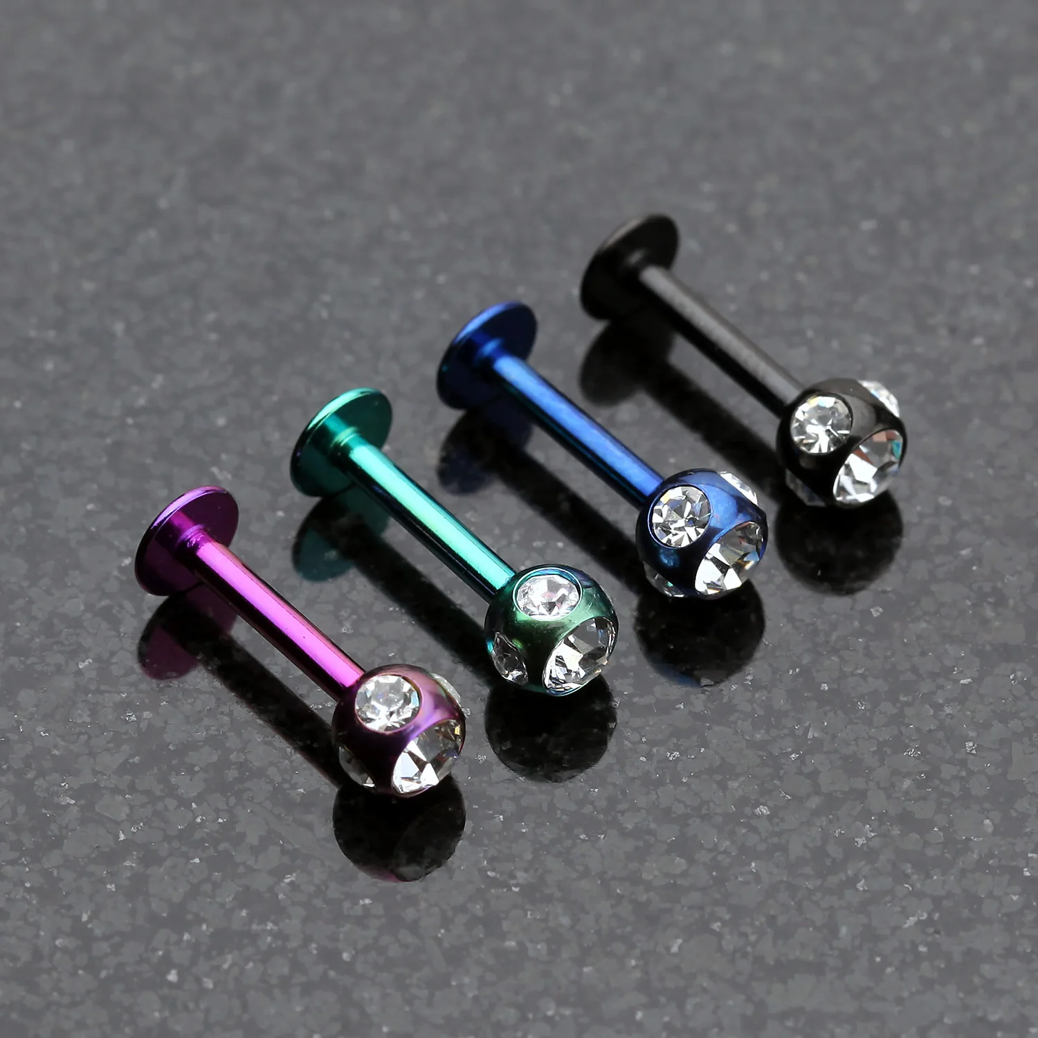 Colorline PVD Aurora Gem Ball Steel Labret - Image 2