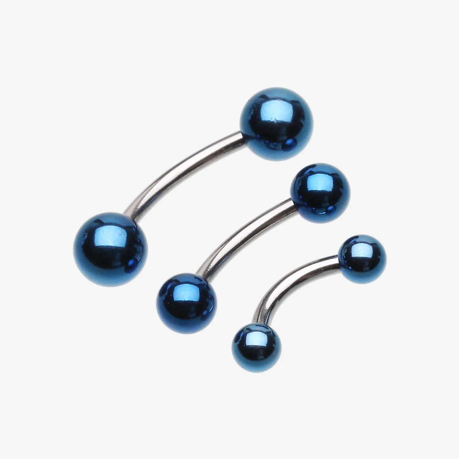 Colorline PVD Ball Top Steel Curved Barbell Ring