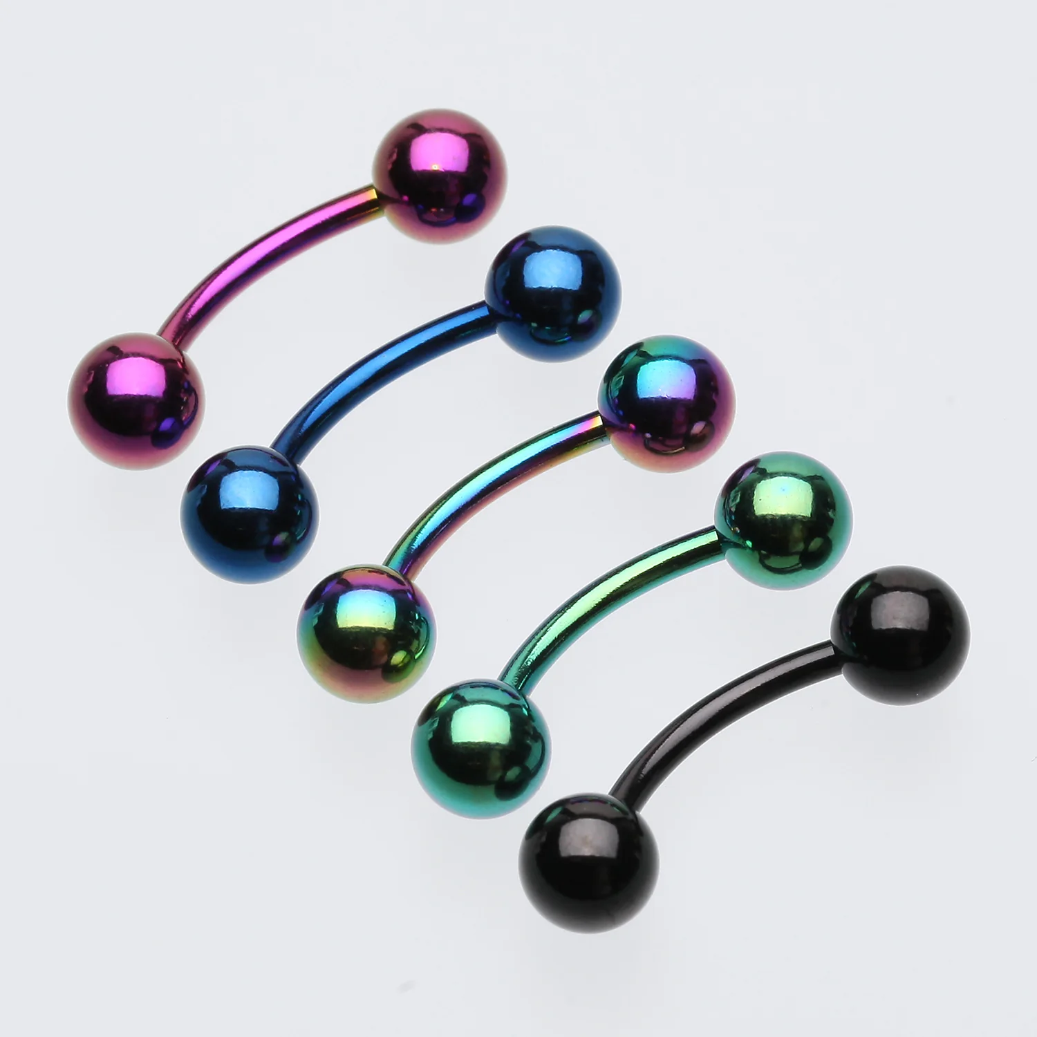 Colorline PVD Basic Curved Barbell Ring - Image 2