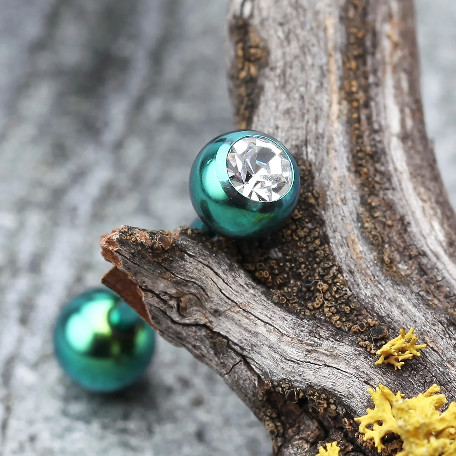 Colorline PVD Basic Gem Ball Barbell Tongue Ring - Image 2