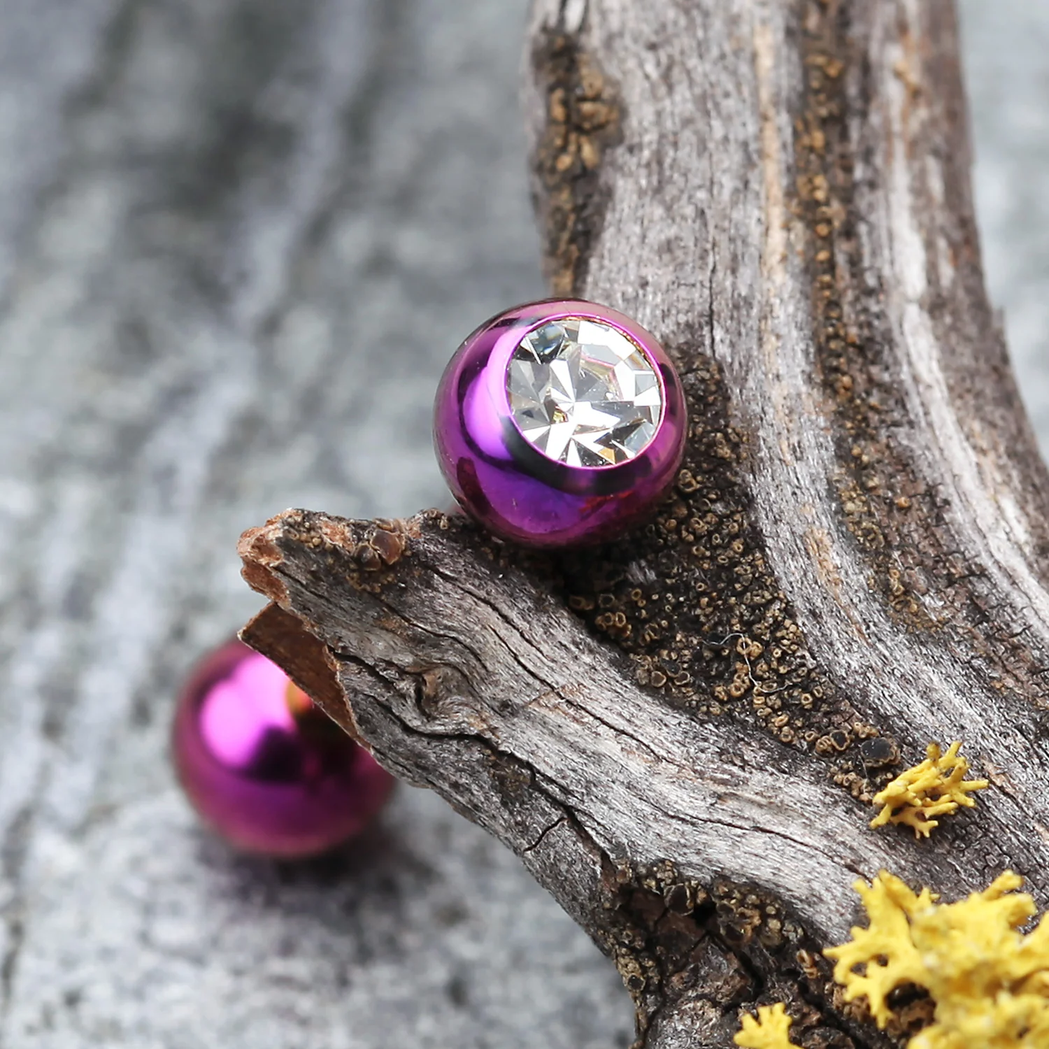 Colorline PVD Basic Gem Ball Barbell Tongue Ring - Image 2
